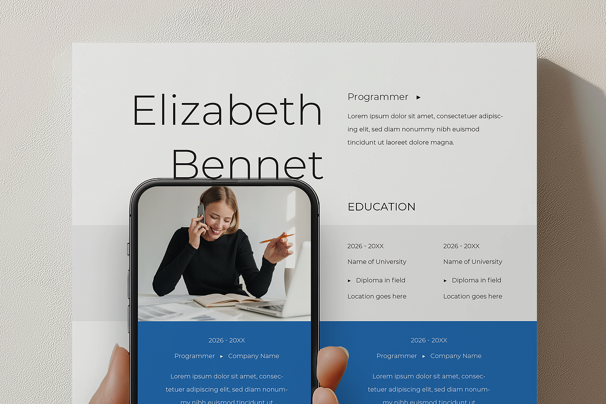 Creative CV with Smartphone Mockup, a Resume Template by Filip Studio (Photo 4 of 5)