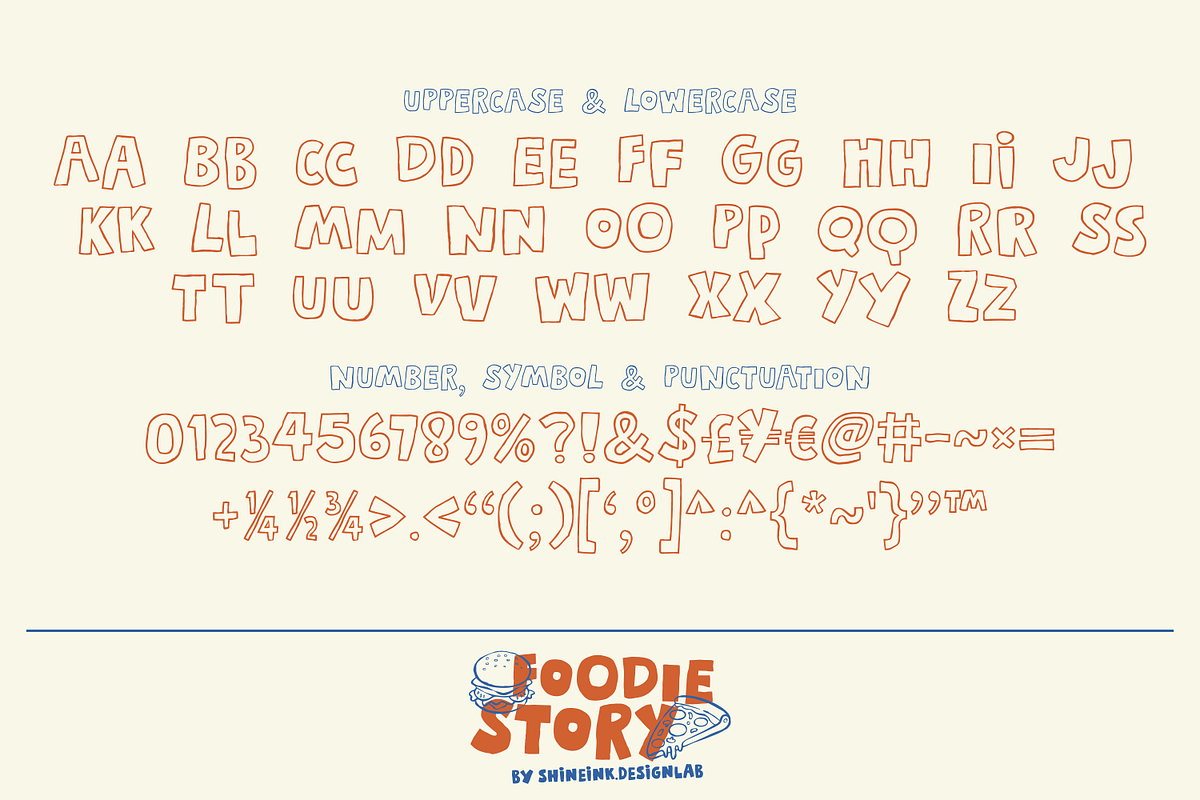 Foodie Story – Hand-Drawn Typeface, a Handwritten Font by shineink.designlab (Photo 9 of 10)