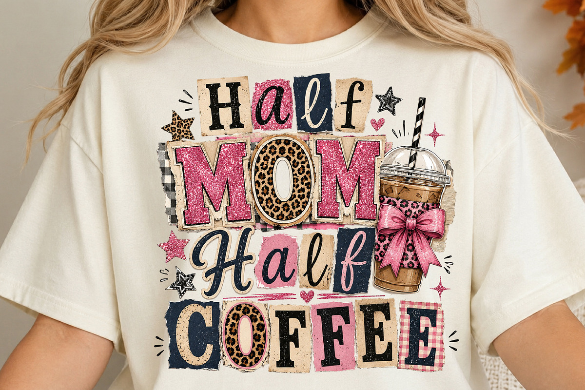 Half Mom Half Coffee PNG, an Object Illustration by DreamCafeArt (Photo 4 of 6)