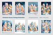 Christmas Snowy Cottage Illustration, a Decorative Illustration by Housui Patterns (Thumbnail 2 of 9)