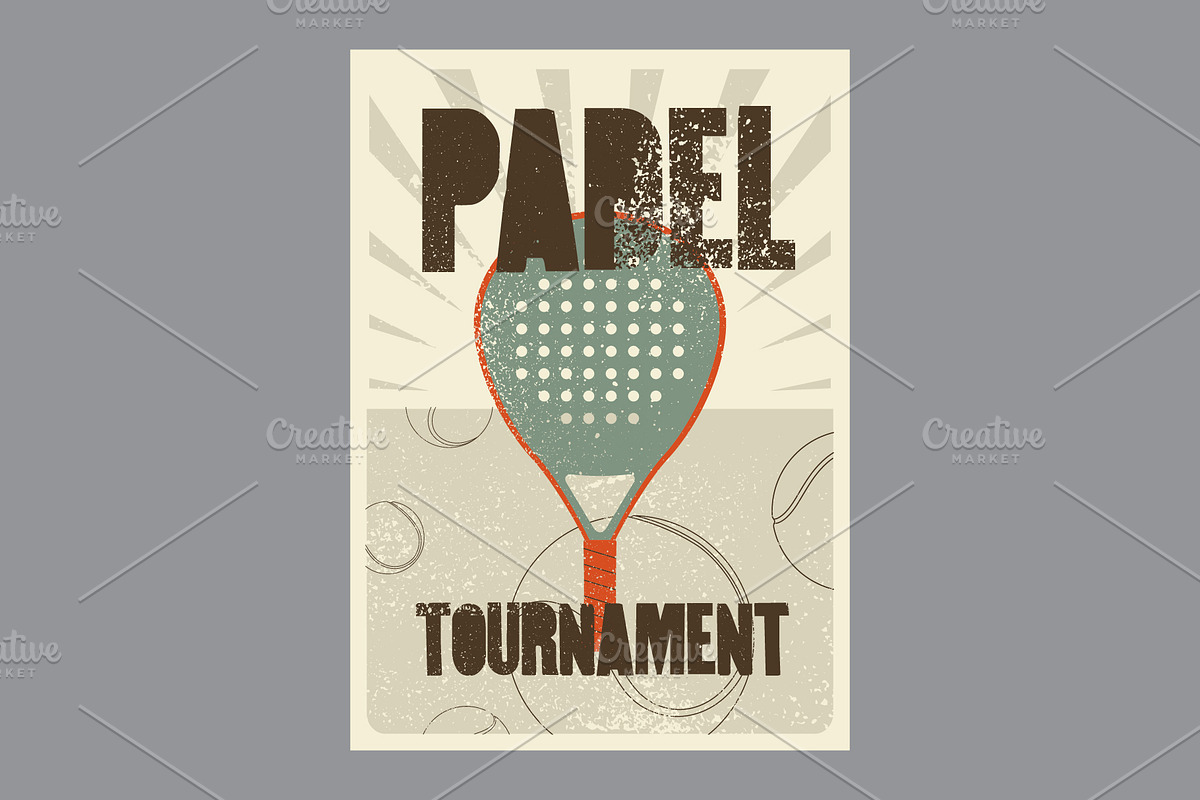 Padel tennis grunge vector posters., a Person Illustration by PoPaShop (Photo 7 of 8)