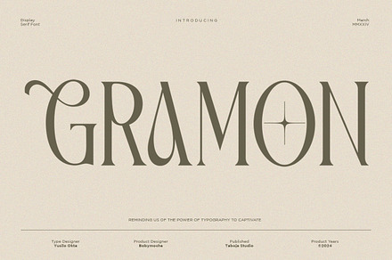 TBJ Gramon Condensed Stylish Font, a Serif Font by Taboja Studio