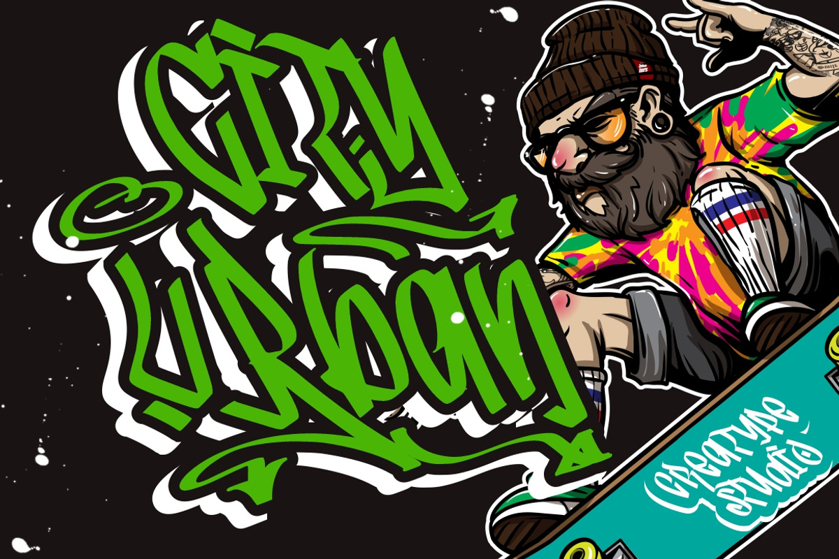 Graffity Stylish Graffiti Street, a Script Font by Creatype Studio (Photo 3 of 9)