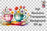 10 Books and Flowers Clipart PNG, an Illustration by Clipart Bloom (Thumbnail 9 of 11)