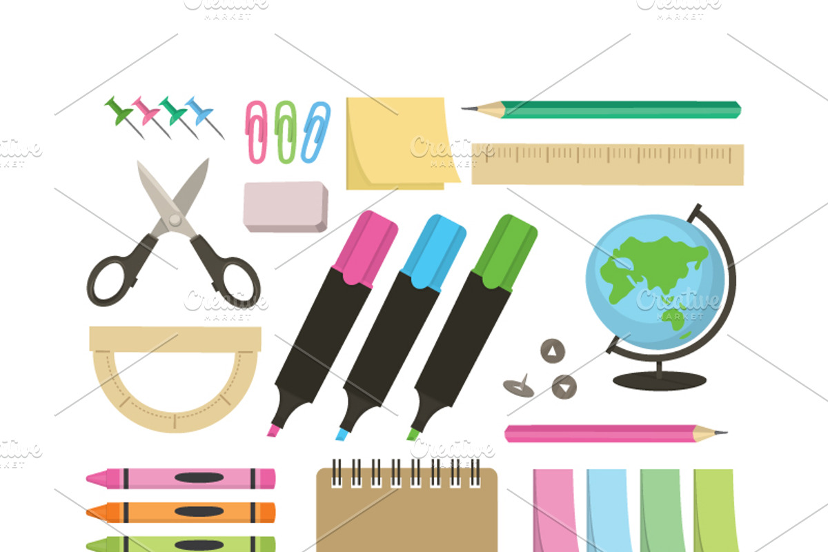 'Back to School' vector set preview 2