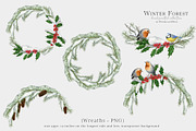 Watercolor Winter Forest Clipart, an Illustration by Ksenia Shmakova (Thumbnail 8 of 11)