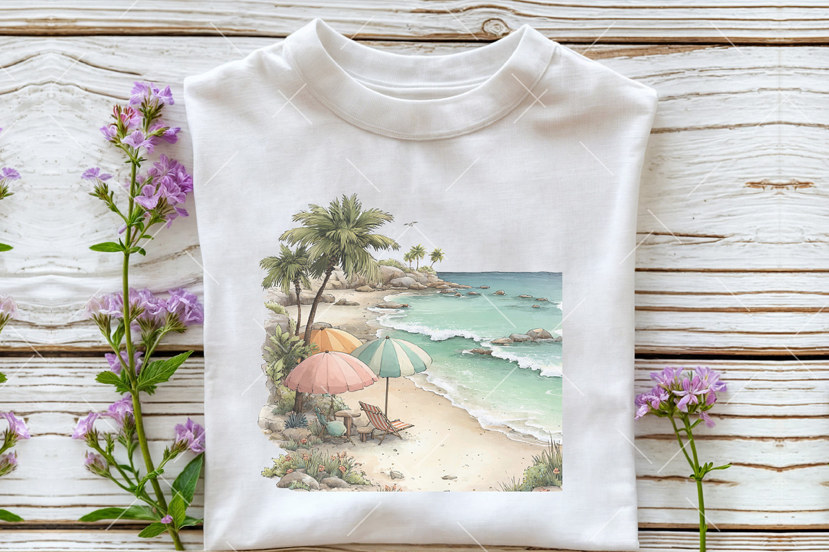 Mediterranean Summer Beach Clipart, an Illustration by OK Design (Photo 5 of 6)
