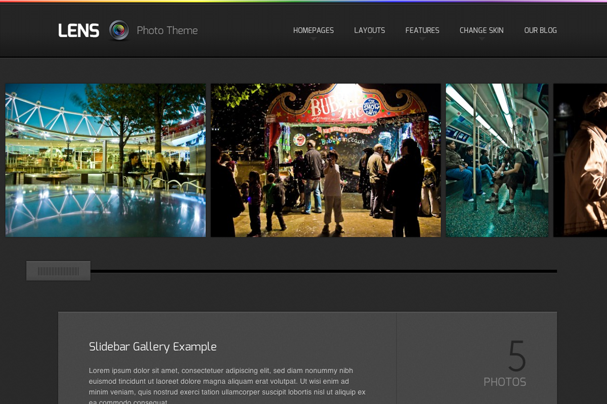 Lens, a WordPress Photography Theme, a WordPress Template by DesignerThemes.com (Photo 3 of 5)