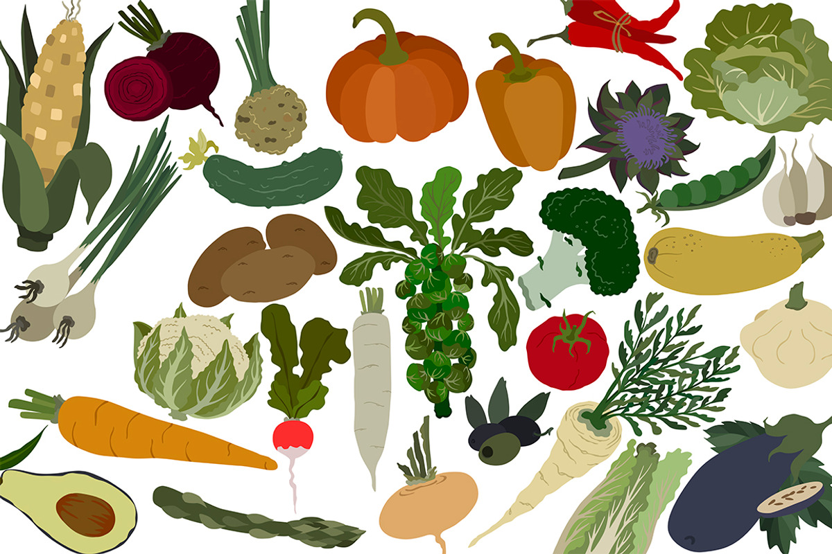 Vector vegetables, an Illustration by risovanya (Photo 3 of 9)