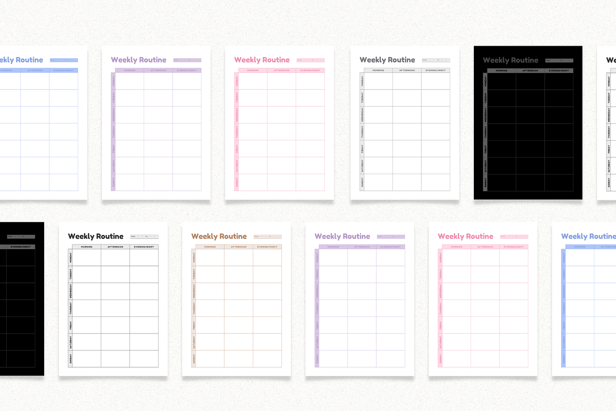 Weekly Routine Planner Printable, a Print Template by The Chaos Project (Photo 2 of 10)