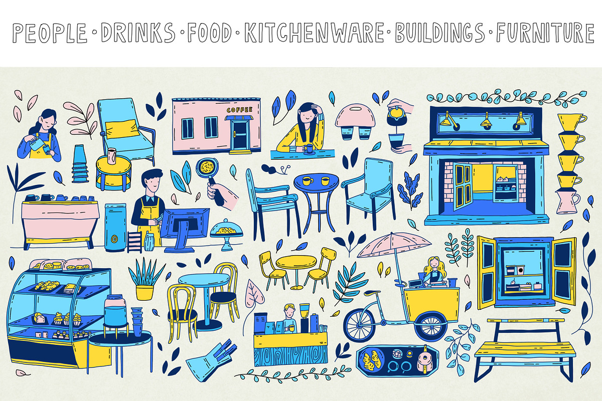 174 Coffee shop illustrations, a Food Illustration by Sasha Mitkalova (Photo 5 of 7)