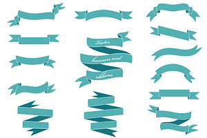 Banners and ribbons vector set, an Object Graphic by Alonka's Illustrations