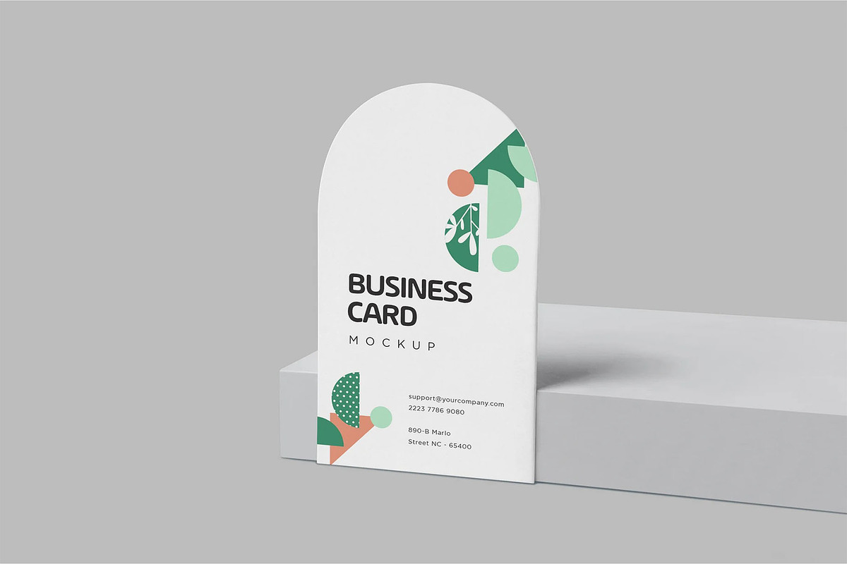 Arched Shape Business Card Mockups, an Advertising Mockup by megostudi0 (Photo 4 of 6)