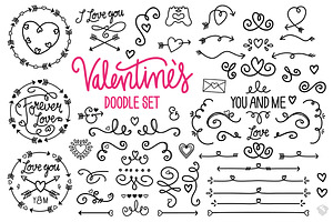 ♡ Valentine's Vector Doodle Set