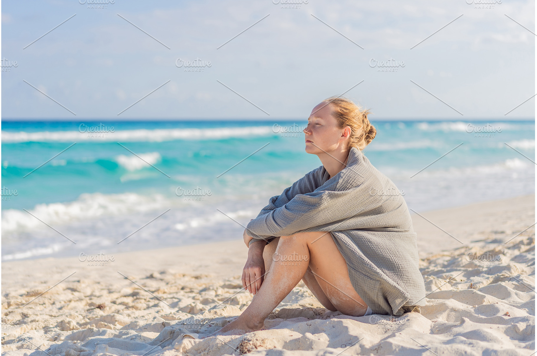 Woman enjoying peaceful time at the, a Person Photo by Elizaveta Galitskaya