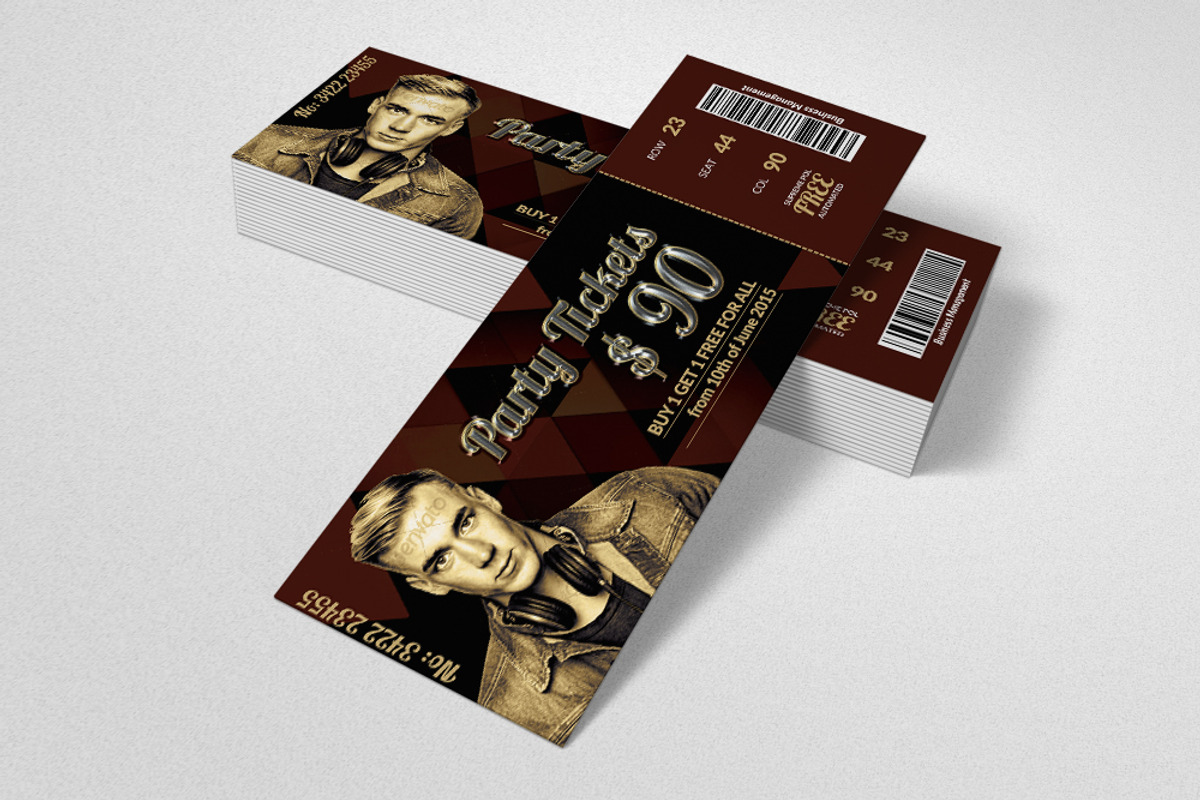 Concert Pass / Party Ticket, a Card Template by Business Flyers (Photo 1 of 2)