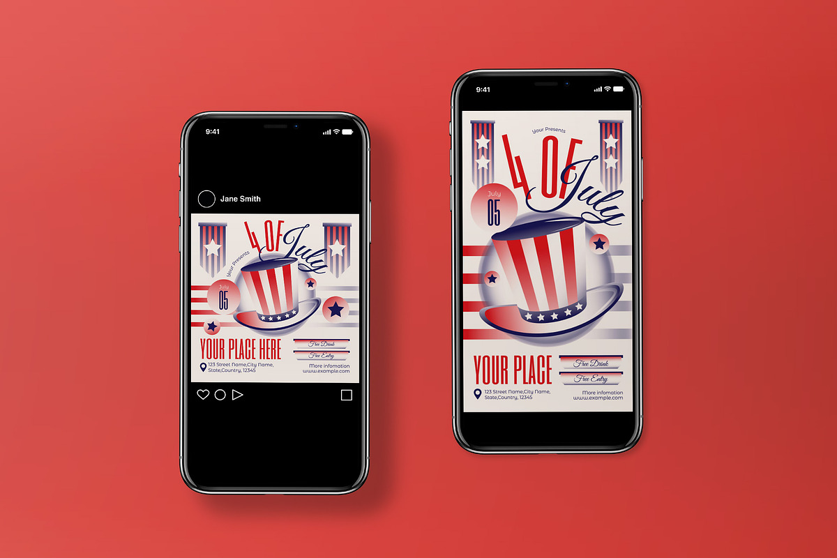 Blue Gradient 4th Of July Flyer Set, a Flyer Template by graphicook (Photo 3 of 3)