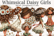 Whimsical Daisy Girls Clipart, an Illustration by Designworld (Thumbnail 1 of 9)