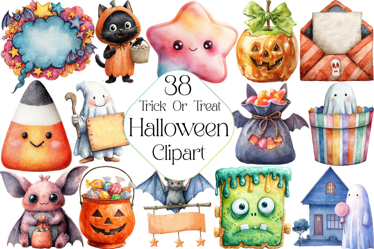 Halloween Trick or Treat Clipart, an Illustration by DreamPrint404 (Photo 1 of 5)