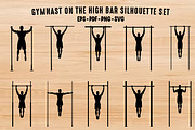 Gymnastic on High Bar Silhouette Set, a Person Illustration by Gfx Expert Team (Thumbnail 1 of 3)