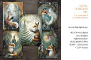 Fox & Fern Postcard Illustration Set, an Animal Illustration by The Dutch Lady Designs (Thumbnail 7 of 8)
