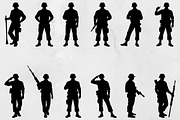 Soldier Silhouettes SVG, a Work Illustration by newminddesign (Thumbnail 1 of 3)