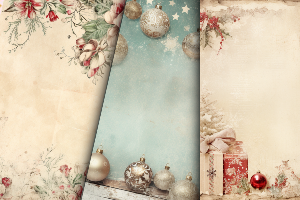 Vintage Christmas Shabby Chic bundle, an Object Graphic by Regulrcrative (Photo 3 of 5)