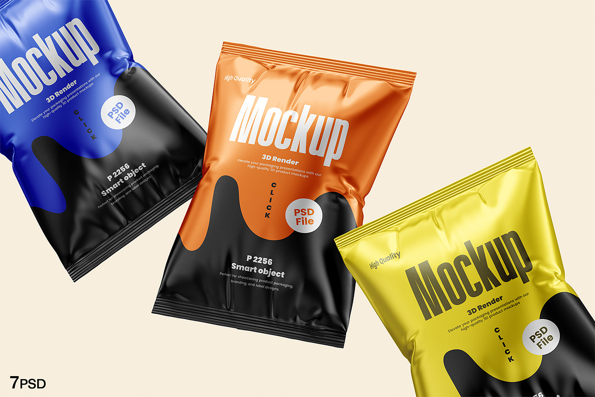 High Quality Snack Bag Mockup, a Packaging Mockup by Ram Studio LLC (Photo 1 of 12)