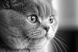 Cute grey british breed cat, an Animal Photo by AlyaAnd