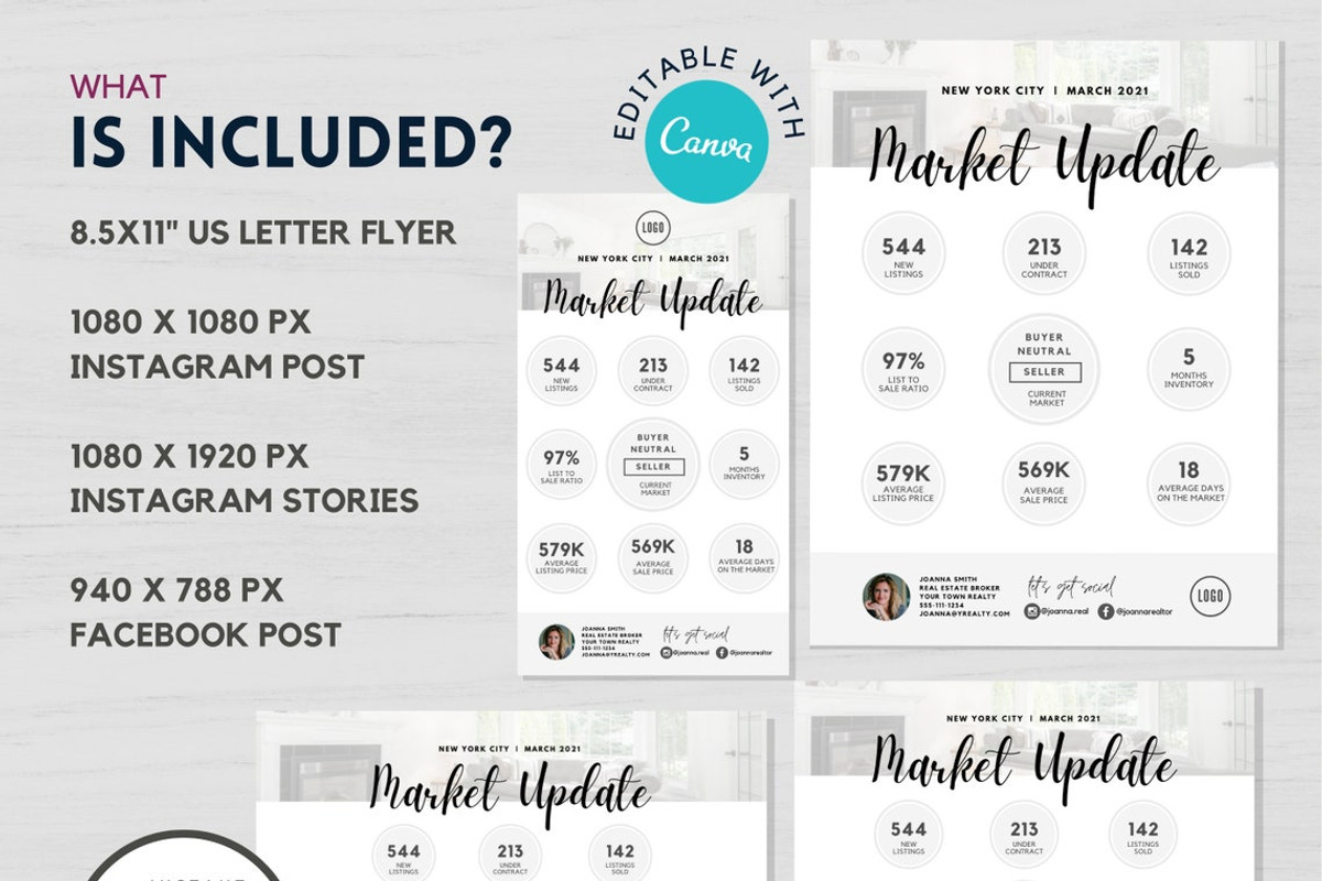 Market Update Template Bundle CANVA, a Flyer Template by RealEstateDreams (Photo 3 of 4)