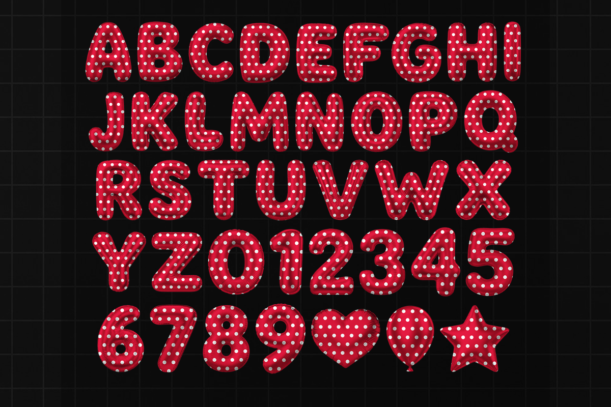 American USA Flag Balloon Font PNG, a Symbol Font by Jozoor (Photo 5 of 9)
