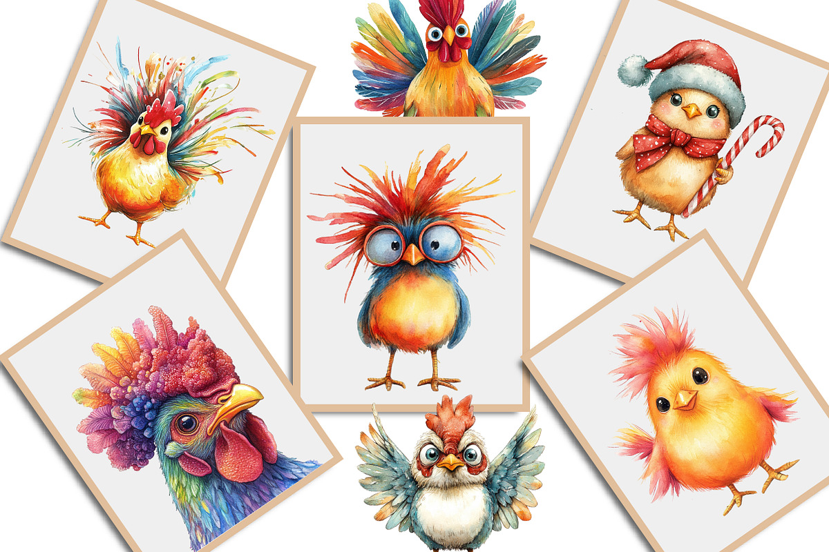 Whimsical Funny & Quirky Chicken PNG, an Illustration by Creative Art (Photo 7 of 12)