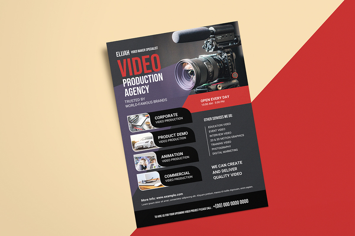 Video Production Agency Flyer, a Print Template by retrographix