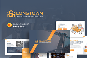 Constown – Construction Project PPTX, a Presentation Template by Premast