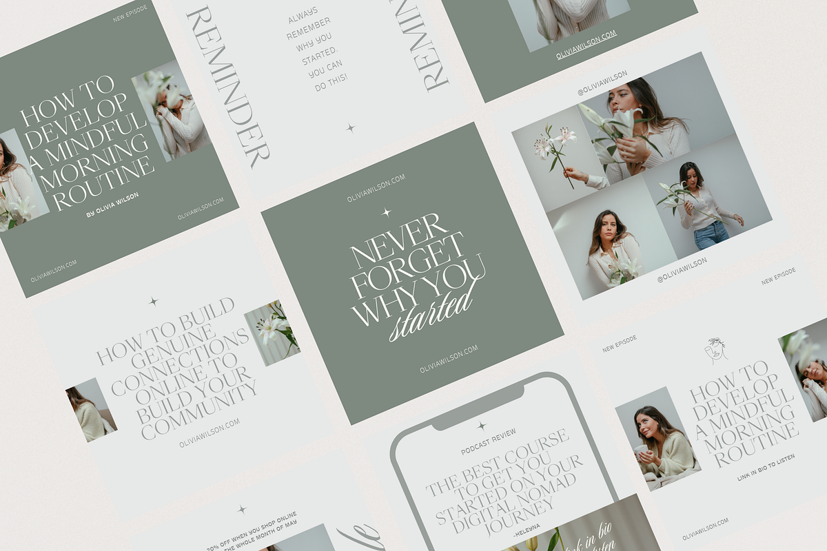 Ava | Canva Social Media Templates, a Social Media Template by With Faith & Love (Photo 1 of 13)
