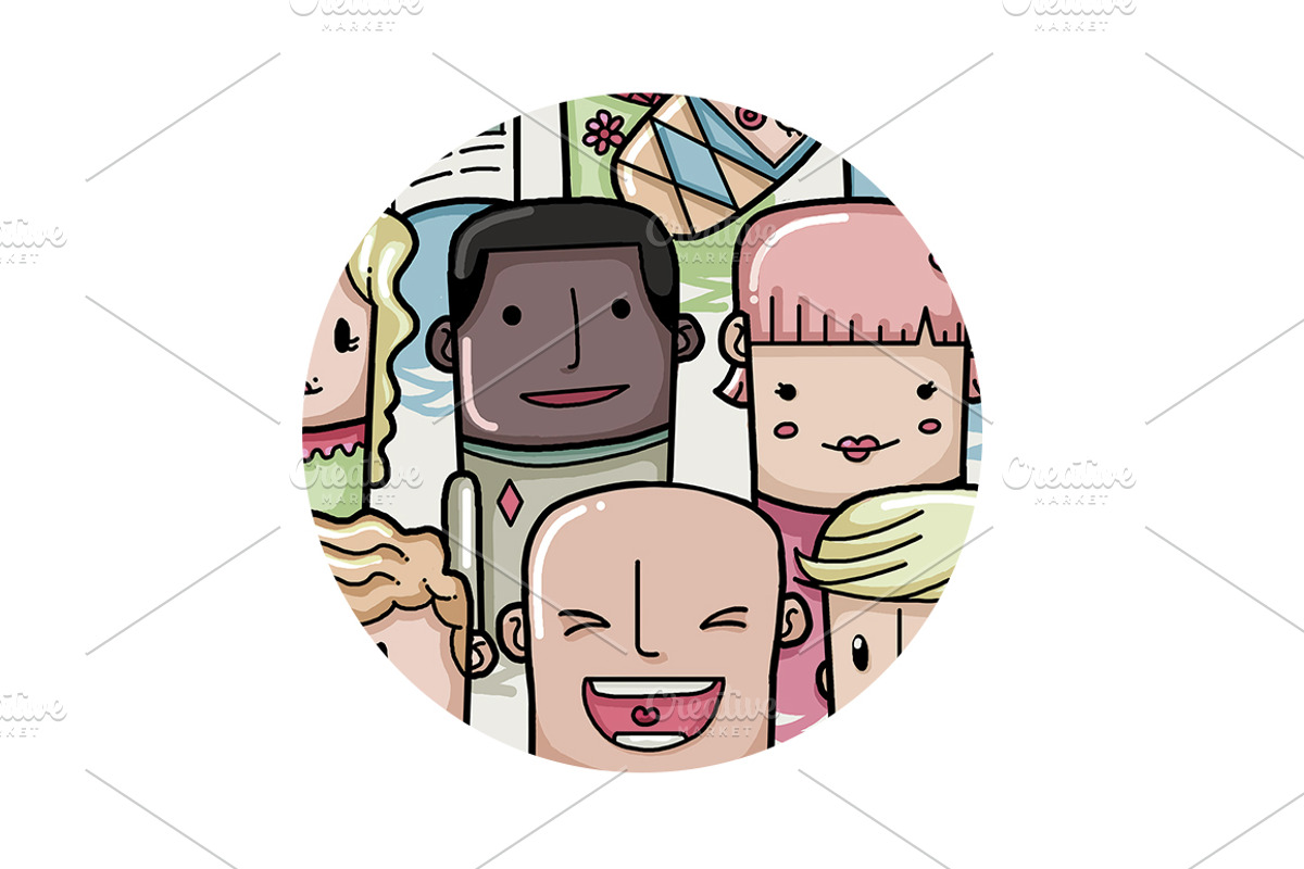 Seamless people pattern 2, a Pattern Graphic by Beatriz Gascón (Photo 3 of 5)