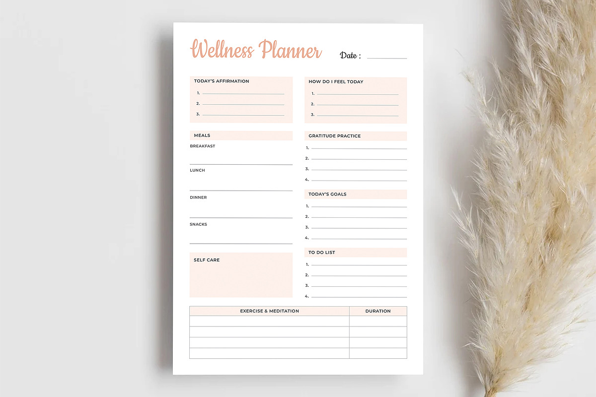 Health and Wellness Planner, a Stationery Template by DesignDevisers (Photo 3 of 10)