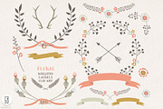 Floral wreaths laurels ribbons c73, an Illustration by GrafikBoutique (Thumbnail 1 of 3)