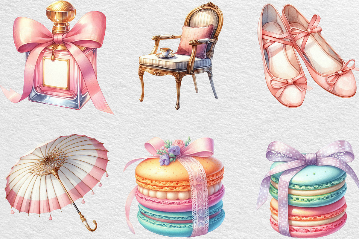 Watercolor Parisian Summer Clipart, an Illustration by Black Bird Studio (Photo 2 of 6)
