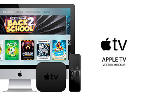 Apple TV 4 (2015) Vector MockUp(PSD)