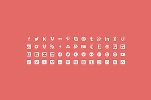 Flaticons Social - 52 icons + Font