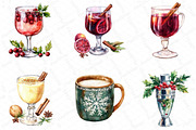 Watercolor Christmas Drinks Clipart, an Illustration by DreamPrint404 (Thumbnail 6 of 7)