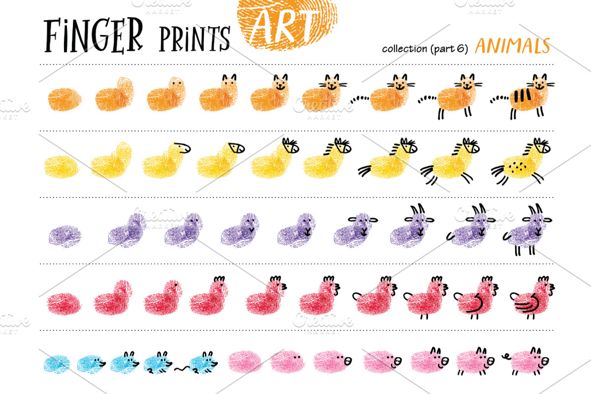 Finger prints ART, an Animal Illustration by Alena Razumova (Photo 14 of 14)