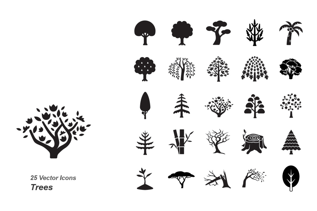 Trees vector icons, an Icon by Jisun Park