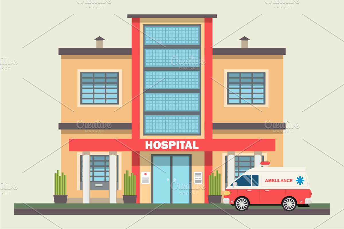 Medical center building, vector, a Healthcare Illustration by Elegant ...
