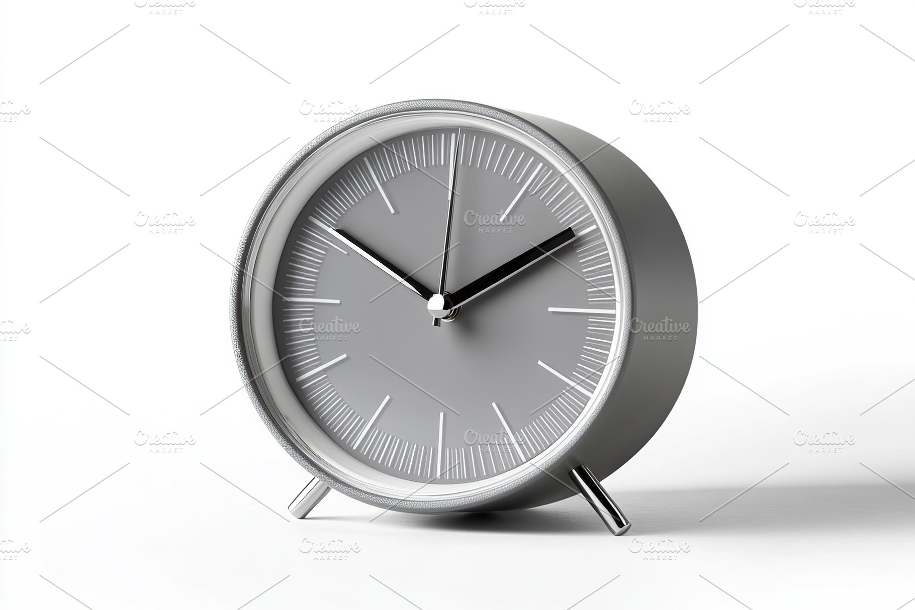 Alarm clock on white background, a Photo by AlyaAnd