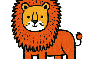 Cute lion doodle illustration, an Animal Photo by José Manuel Gelpi