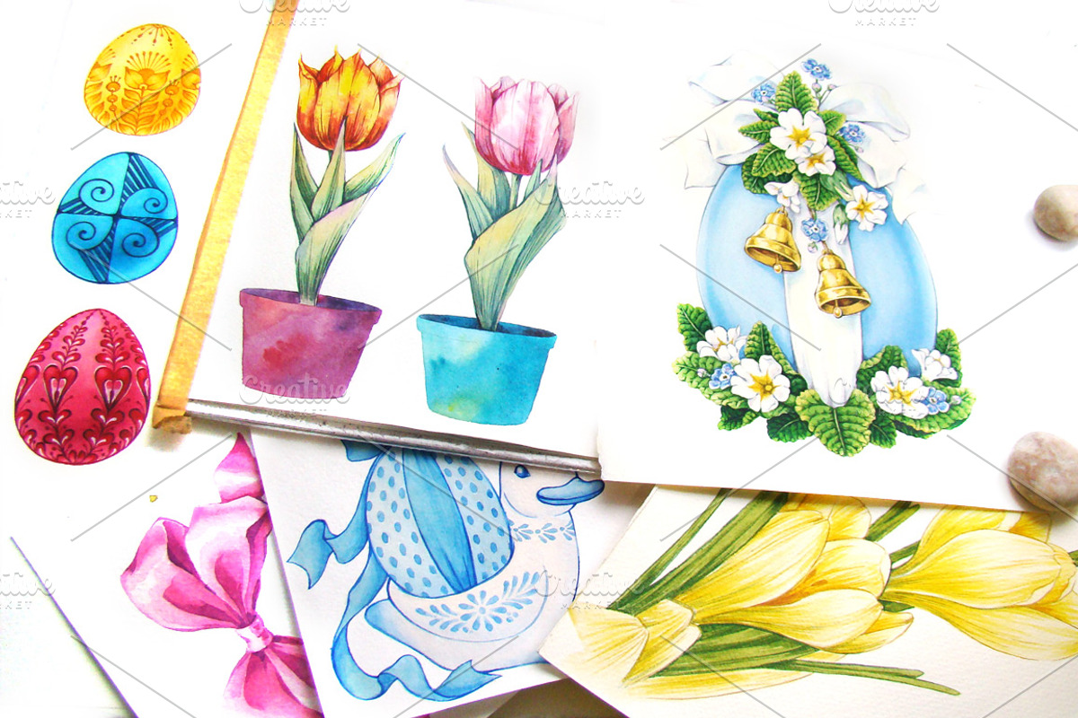 Easter. Watercolor illustrations, an Illustration by Color and Decor (Photo 3 of 3)