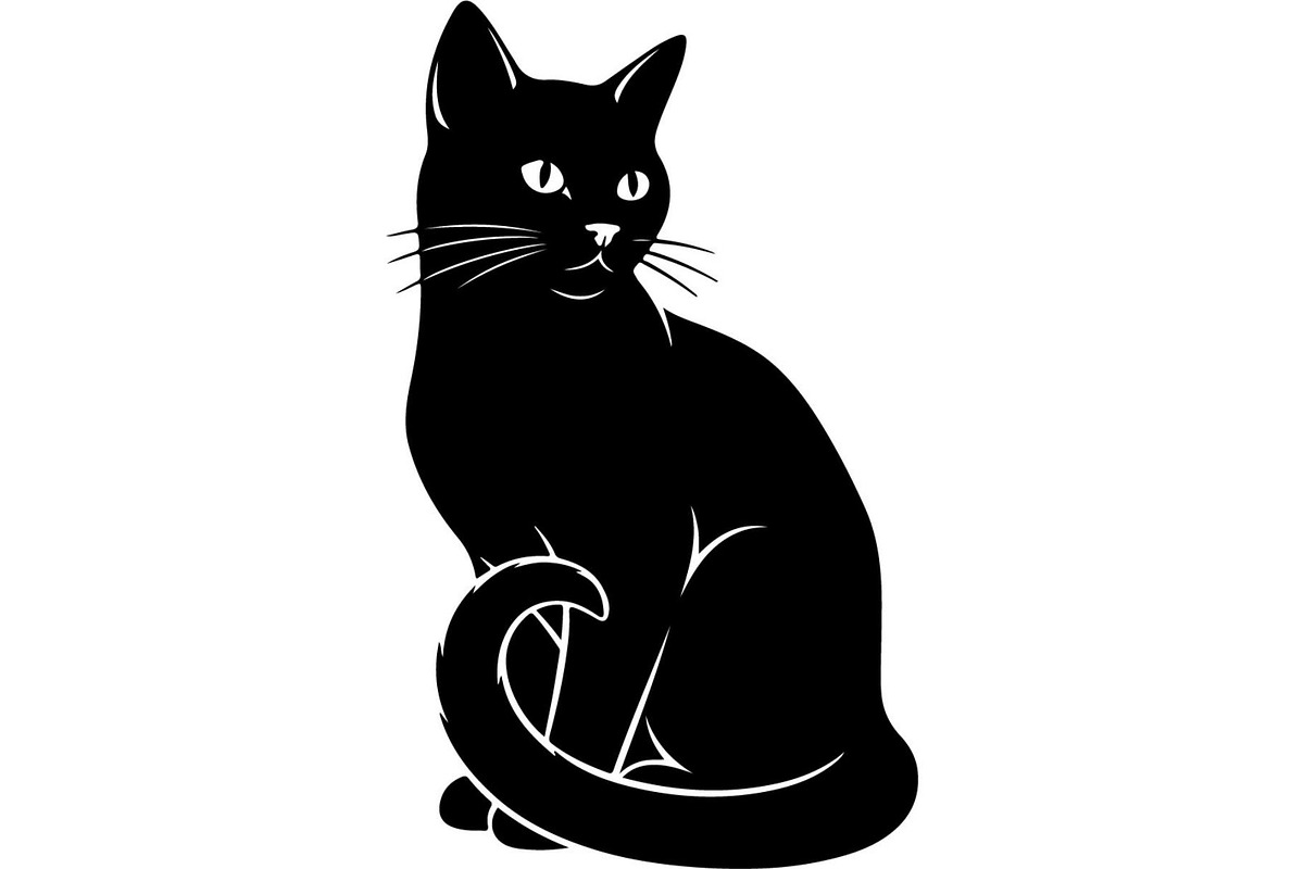 Cute Cat Silhouette Vector Mega, an Animal Illustration by Designer_Momina (Photo 3 of 31)