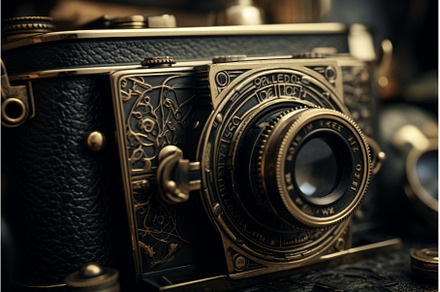 Old camera closeup. Generate Ai, an Architecture Photo by Ylivdesign